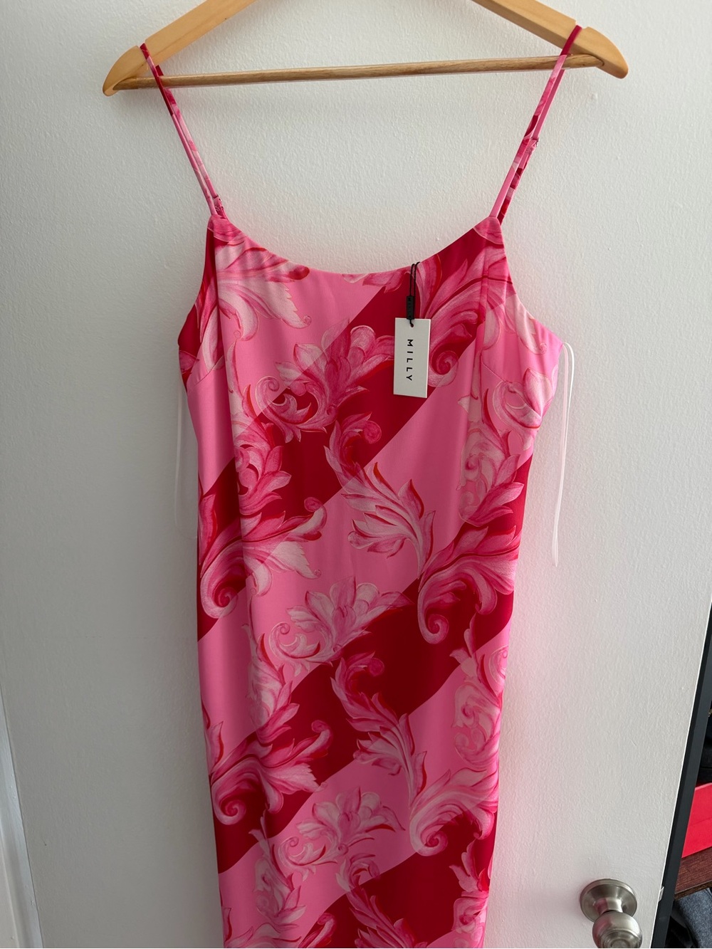 BRAND NEW NWT MILLY PINK FLORAL DRESS LONG NO SIZE